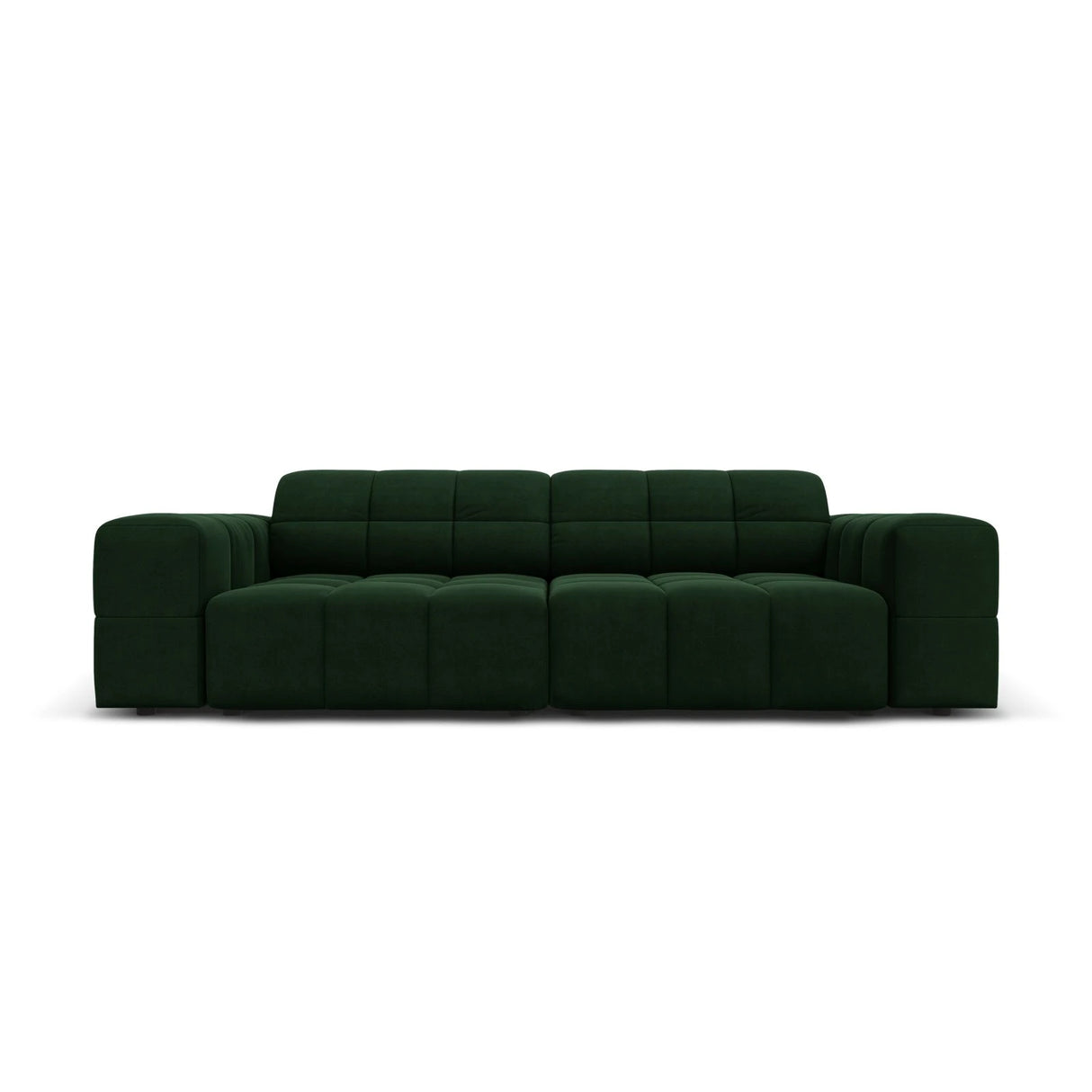 Jennifer 3-Sitzer Sofa mit Bezug aus Samt (Bluvel 78) in Flaschengrün, 204x102 cm – Bild 1