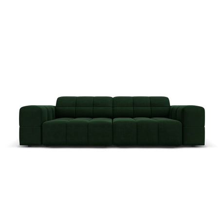 Jennifer 3-Sitzer Sofa mit Bezug aus Samt (Bluvel 78) in Flaschengrün, 204x102 cm – Bild 1