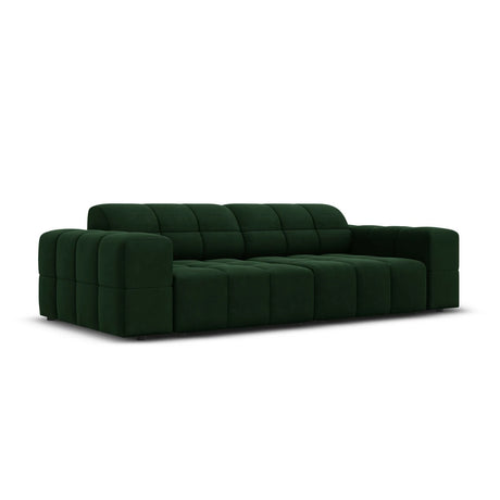 Jennifer 3-Sitzer Sofa mit Bezug aus Samt (Bluvel 78) in Flaschengrün, 204x102 cm – Bild 3