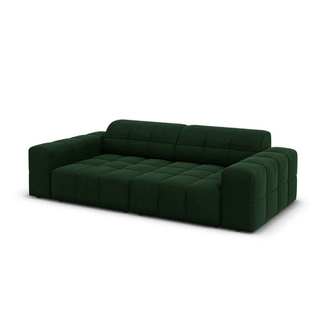 Jennifer 3-Sitzer Sofa mit Bezug aus Samt (Bluvel 78) in Flaschengrün, 204x102 cm – Bild 4