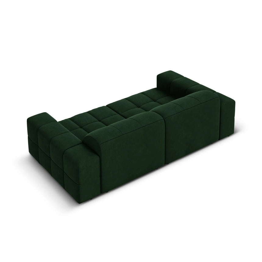 Jennifer 3-Sitzer Sofa mit Bezug aus Samt (Bluvel 78) in Flaschengrün, 204x102 cm – Bild 5