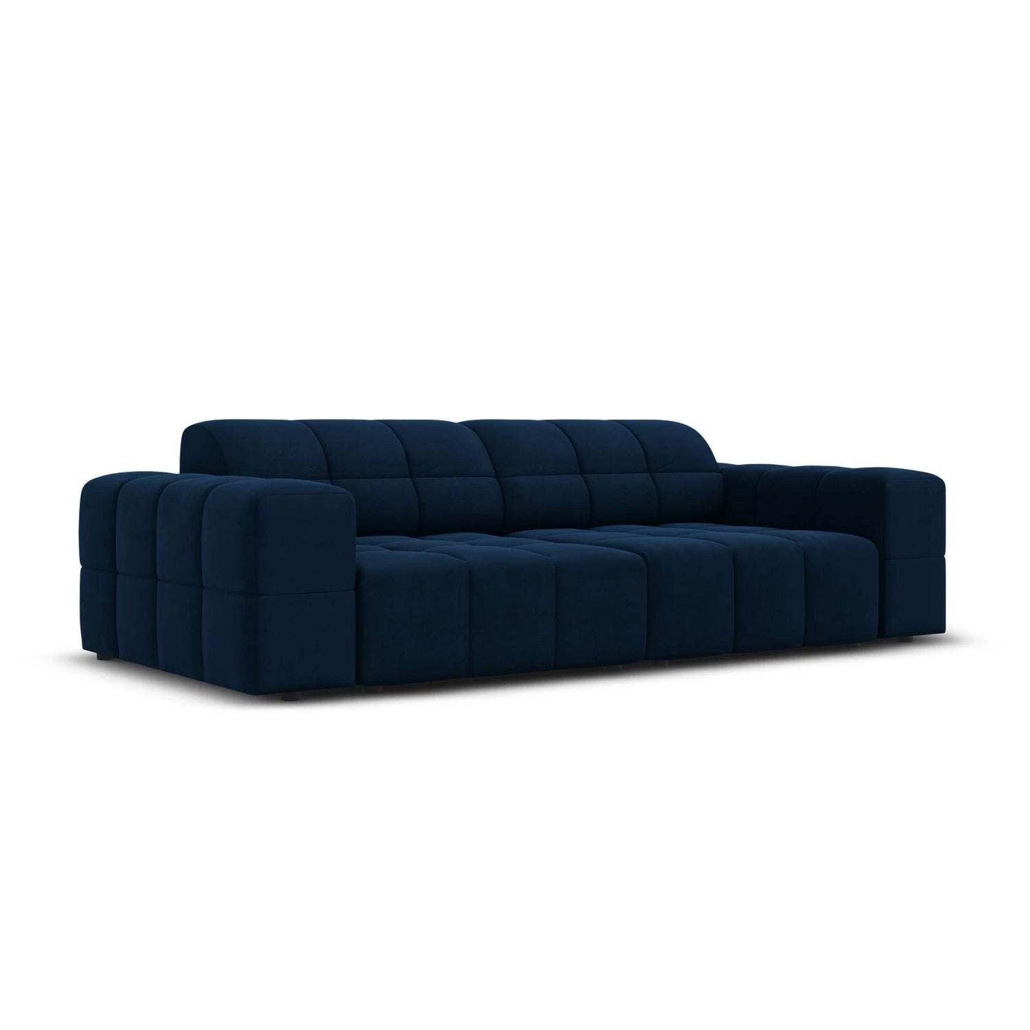 Jennifer 3-Sitzer Sofa mit Bezug aus Samt (Bluvel 86) in Königsblau, 204x102 cm – Bild 3