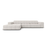 Jennifer 4-Sitzer Ecksofa, Linke Seite, mit Bezug aus Chenille (Haga 06) in Hellgrau, 284x166 cm – Bild 1