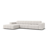 Jennifer 4-Sitzer Ecksofa, Linke Seite, mit Bezug aus Chenille (Haga 06) in Hellgrau, 284x166 cm – Bild 3
