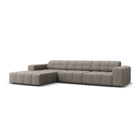 Jennifer 4-Sitzer Ecksofa, Linke Seite, mit Bezug aus Chenille (Haga 16) in Grau, 284x166 cm – Bild 3
