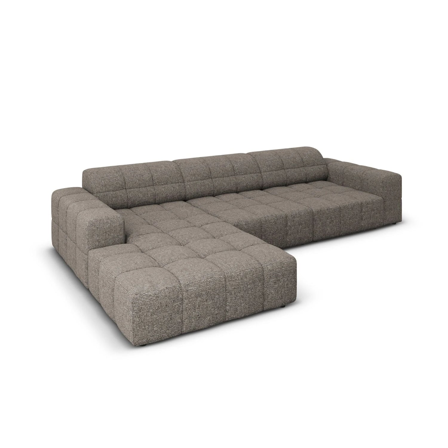 Jennifer 4-Sitzer Ecksofa, Linke Seite, mit Bezug aus Chenille (Haga 16) in Grau, 284x166 cm – Bild 4