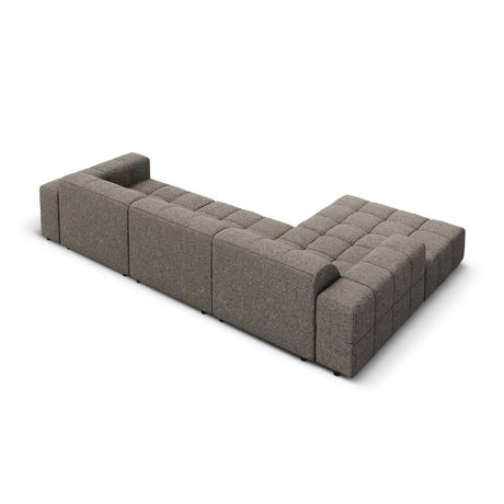 Jennifer 4-Sitzer Ecksofa, Linke Seite, mit Bezug aus Chenille (Haga 16) in Grau, 284x166 cm – Bild 5