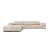 Jennifer 4-Sitzer Ecksofa, Linke Seite, mit Bezug aus Chenille (Haga 30) in Beige, 284x166 cm – Bild 1