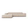 Jennifer 4-Sitzer Ecksofa, Linke Seite, mit Bezug aus Chenille (Haga 30) in Beige, 284x166 cm – Bild 1