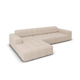 Jennifer 4-Sitzer Ecksofa, Linke Seite, mit Bezug aus Chenille (Haga 30) in Beige, 284x166 cm – Bild 4