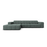 Jennifer 4-Sitzer Ecksofa, Linke Seite, mit Bezug aus Chenille (Haga 78) in Petrol, 284x166 cm – Bild 1