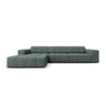 Jennifer 4-Sitzer Ecksofa, Linke Seite, mit Bezug aus Chenille (Haga 78) in Petrol, 284x166 cm – Bild 1