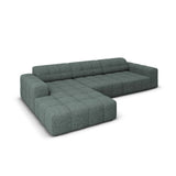 Jennifer 4-Sitzer Ecksofa, Linke Seite, mit Bezug aus Chenille (Haga 78) in Petrol, 284x166 cm – Bild 4
