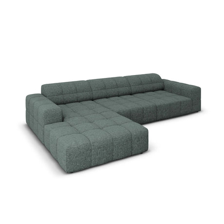 Jennifer 4-Sitzer Ecksofa, Linke Seite, mit Bezug aus Chenille (Haga 78) in Petrol, 284x166 cm – Bild 4
