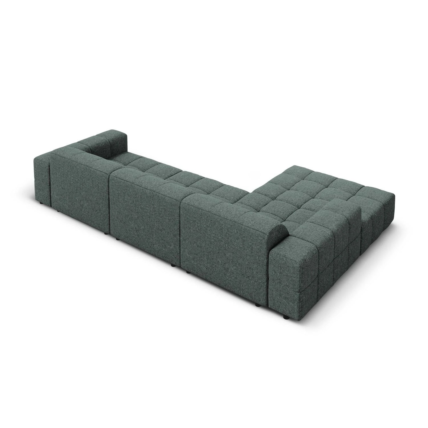 Jennifer 4-Sitzer Ecksofa, Linke Seite, mit Bezug aus Chenille (Haga 78) in Petrol, 284x166 cm – Bild 5