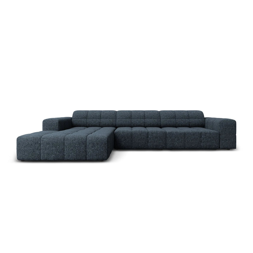 Jennifer 4-Sitzer Ecksofa, Linke Seite, mit Bezug aus Chenille (Haga 86) in Königsblau, 284x166 cm – Bild 1