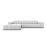 Jennifer 4-Sitzer Ecksofa, Linke Seite, mit Bezug aus Samt (Bluvel 03) in Silver, 284x166 cm – Bild 1