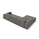 Jennifer 4-Sitzer Ecksofa, Linke Seite, mit Bezug aus Samt (Bluvel 13) in Hellgrau, 284x166 cm – Bild 5