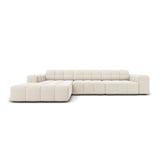Jennifer 4-Sitzer Ecksofa, Linke Seite, mit Bezug aus Samt (Bluvel 22) in Leichtes Beige, 284x166 cm – Bild 1
