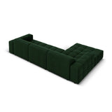Jennifer 4-Sitzer Ecksofa, Linke Seite, mit Bezug aus Samt (Bluvel 78) in Flaschengrün, 284x166 cm – Bild 5