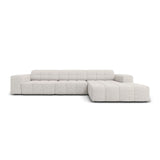 Jennifer 4-Sitzer Ecksofa, Rechte Seite, mit Bezug aus Chenille (Haga 06) in Hellgrau, 284x166 cm – Bild 1