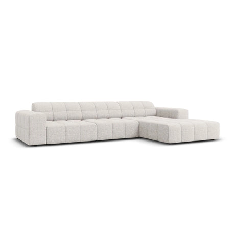 Jennifer 4-Sitzer Ecksofa, Rechte Seite, mit Bezug aus Chenille (Haga 06) in Hellgrau, 284x166 cm – Bild 3