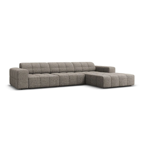 Jennifer 4-Sitzer Ecksofa, Rechte Seite, mit Bezug aus Chenille (Haga 16) in Grau, 284x166 cm – Bild 3