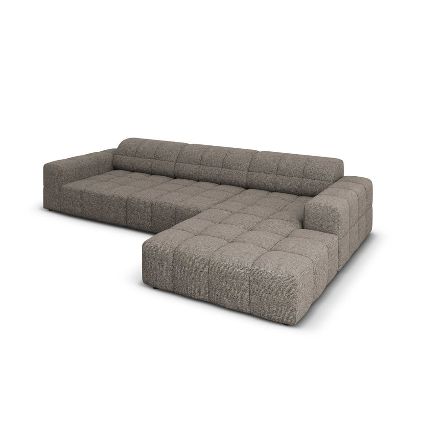 Jennifer 4-Sitzer Ecksofa, Rechte Seite, mit Bezug aus Chenille (Haga 16) in Grau, 284x166 cm – Bild 4