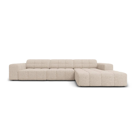 Jennifer 4-Sitzer Ecksofa, Rechte Seite, mit Bezug aus Chenille (Haga 30) in Beige, 284x166 cm – Bild 1