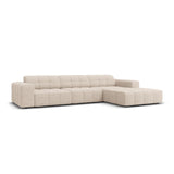 Jennifer 4-Sitzer Ecksofa, Rechte Seite, mit Bezug aus Chenille (Haga 30) in Beige, 284x166 cm – Bild 3