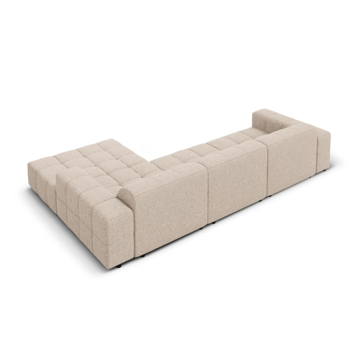 Jennifer 4-Sitzer Ecksofa, Rechte Seite, mit Bezug aus Chenille (Haga 30) in Beige, 284x166 cm – Bild 5