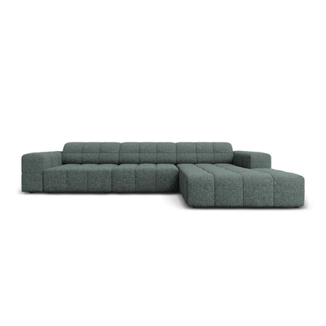 Jennifer 4-Sitzer Ecksofa, Rechte Seite, mit Bezug aus Chenille (Haga 78) in Petrol, 284x166 cm – Bild 1