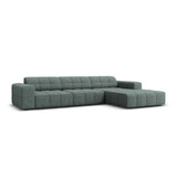 Jennifer 4-Sitzer Ecksofa, Rechte Seite, mit Bezug aus Chenille (Haga 78) in Petrol, 284x166 cm – Bild 3