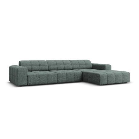 Jennifer 4-Sitzer Ecksofa, Rechte Seite, mit Bezug aus Chenille (Haga 78) in Petrol, 284x166 cm – Bild 3