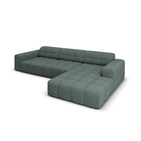 Jennifer 4-Sitzer Ecksofa, Rechte Seite, mit Bezug aus Chenille (Haga 78) in Petrol, 284x166 cm – Bild 4