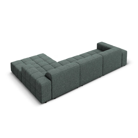 Jennifer 4-Sitzer Ecksofa, Rechte Seite, mit Bezug aus Chenille (Haga 78) in Petrol, 284x166 cm – Bild 5