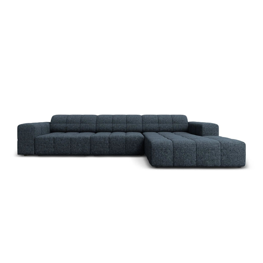 Jennifer 4-Sitzer Ecksofa, Rechte Seite, mit Bezug aus Chenille (Haga 86) in Königsblau, 284x166 cm – Bild 1