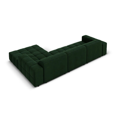 Jennifer 4-Sitzer Ecksofa, Rechte Seite, mit Bezug aus Samt (Bluvel 78) in Flaschengrün, 284x166 cm – Bild 5