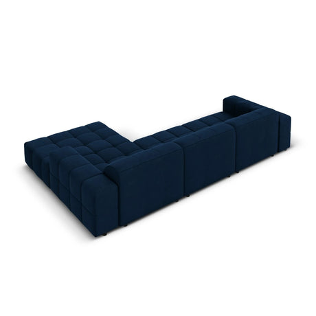 Jennifer 4-Sitzer Ecksofa, Rechte Seite, mit Bezug aus Samt (Bluvel 86) in Königsblau, 284x166 cm – Bild 5