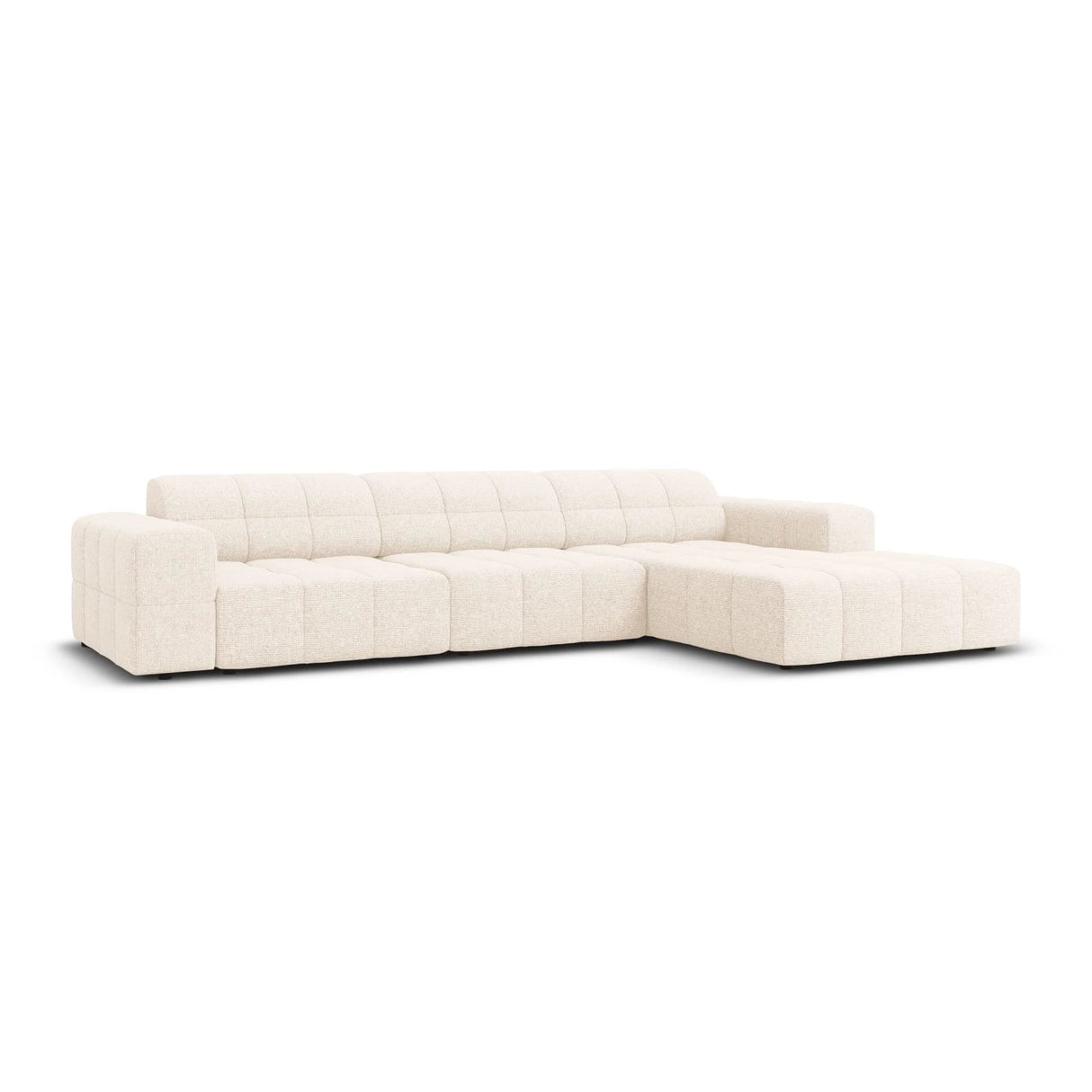 Jennifer 4-Sitzer Ecksofa, Rechte Seite, mit Bezug aus Samt oder Chenille, 284x166 cm – Bild 3