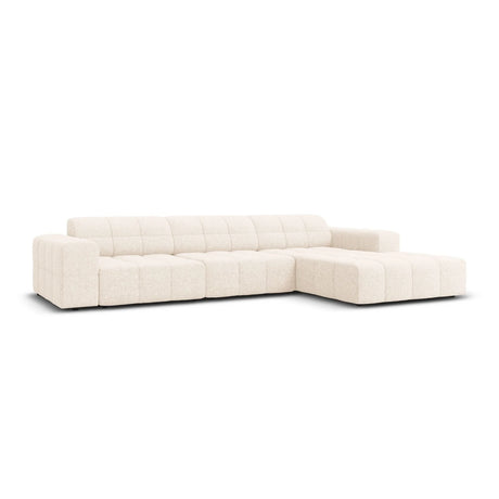 Jennifer 4-Sitzer Ecksofa, Rechte Seite, mit Bezug aus Samt oder Chenille, 284x166 cm – Bild 3