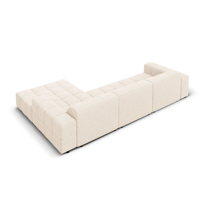 Jennifer 4-Sitzer Ecksofa, Rechte Seite, mit Bezug aus Samt oder Chenille, 284x166 cm – Bild 5