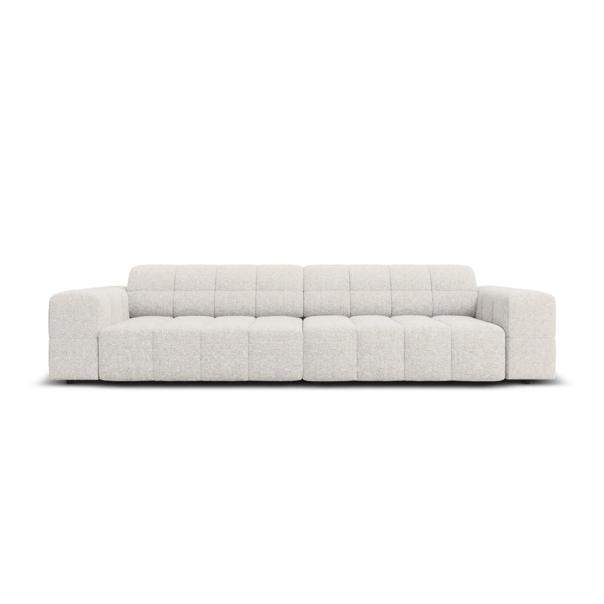 Jennifer 4-Sitzer Sofa mit Bezug aus Chenille (Haga 06) in Hellgrau, 244x102 cm – Bild 1