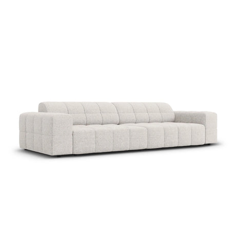 Jennifer 4-Sitzer Sofa mit Bezug aus Chenille (Haga 06) in Hellgrau, 244x102 cm – Bild 3