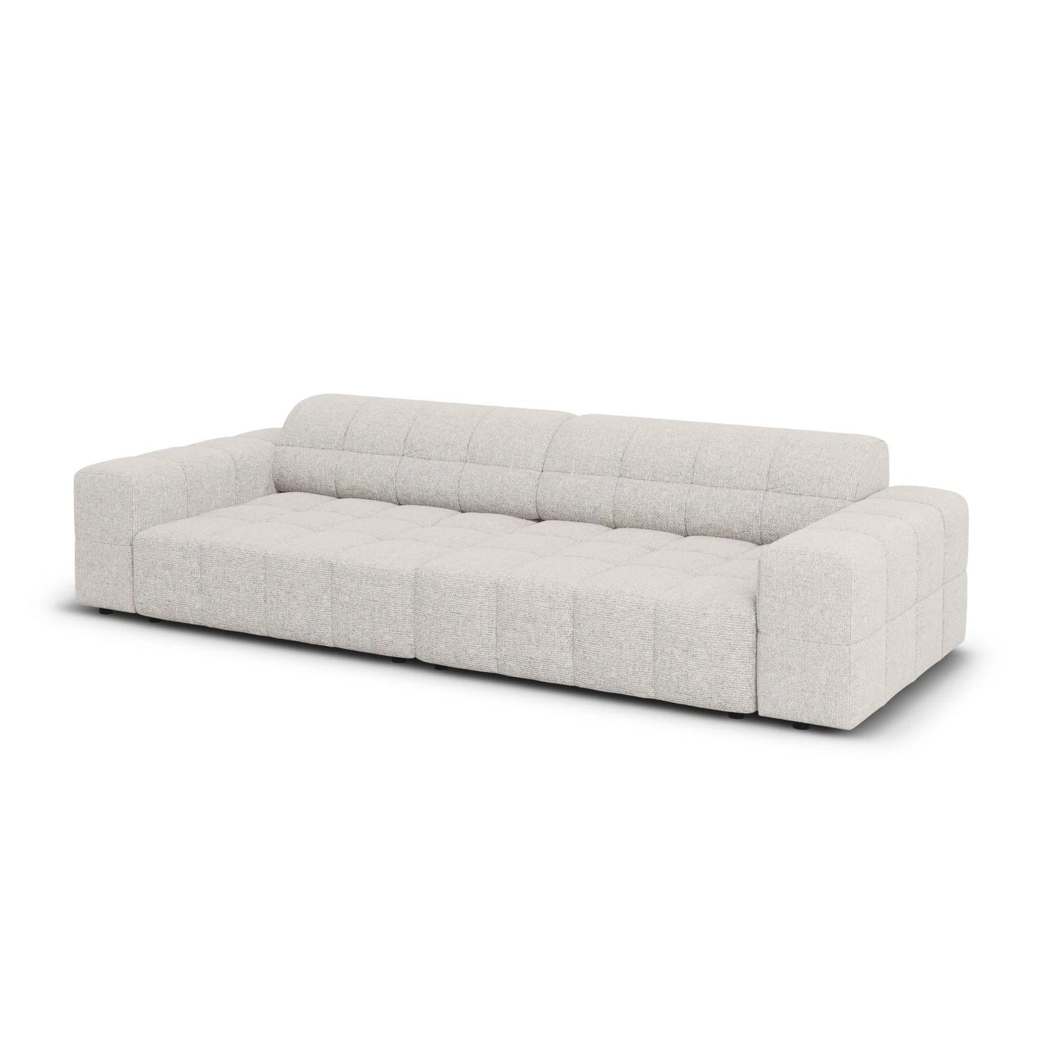 Jennifer 4-Sitzer Sofa mit Bezug aus Chenille (Haga 06) in Hellgrau, 244x102 cm – Bild 4