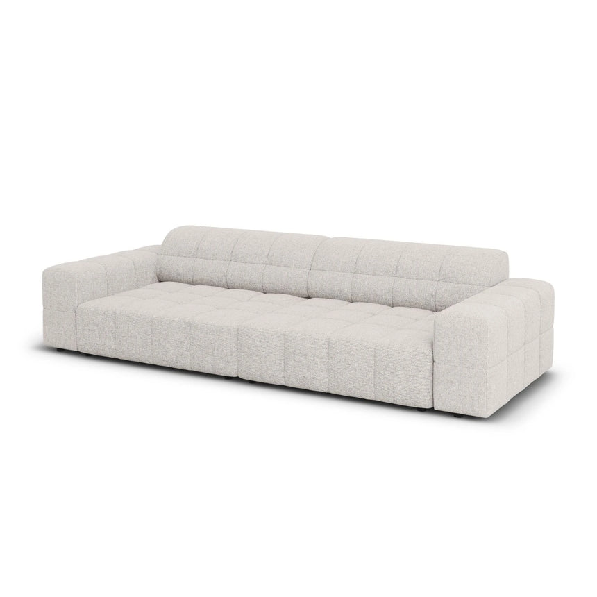 Jennifer 4-Sitzer Sofa mit Bezug aus Chenille (Haga 06) in Hellgrau, 244x102 cm – Bild 4