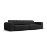 Jennifer 4-Sitzer Sofa mit Bezug aus Chenille (Haga 19) in Schwarz, 244x102 cm – Bild 3