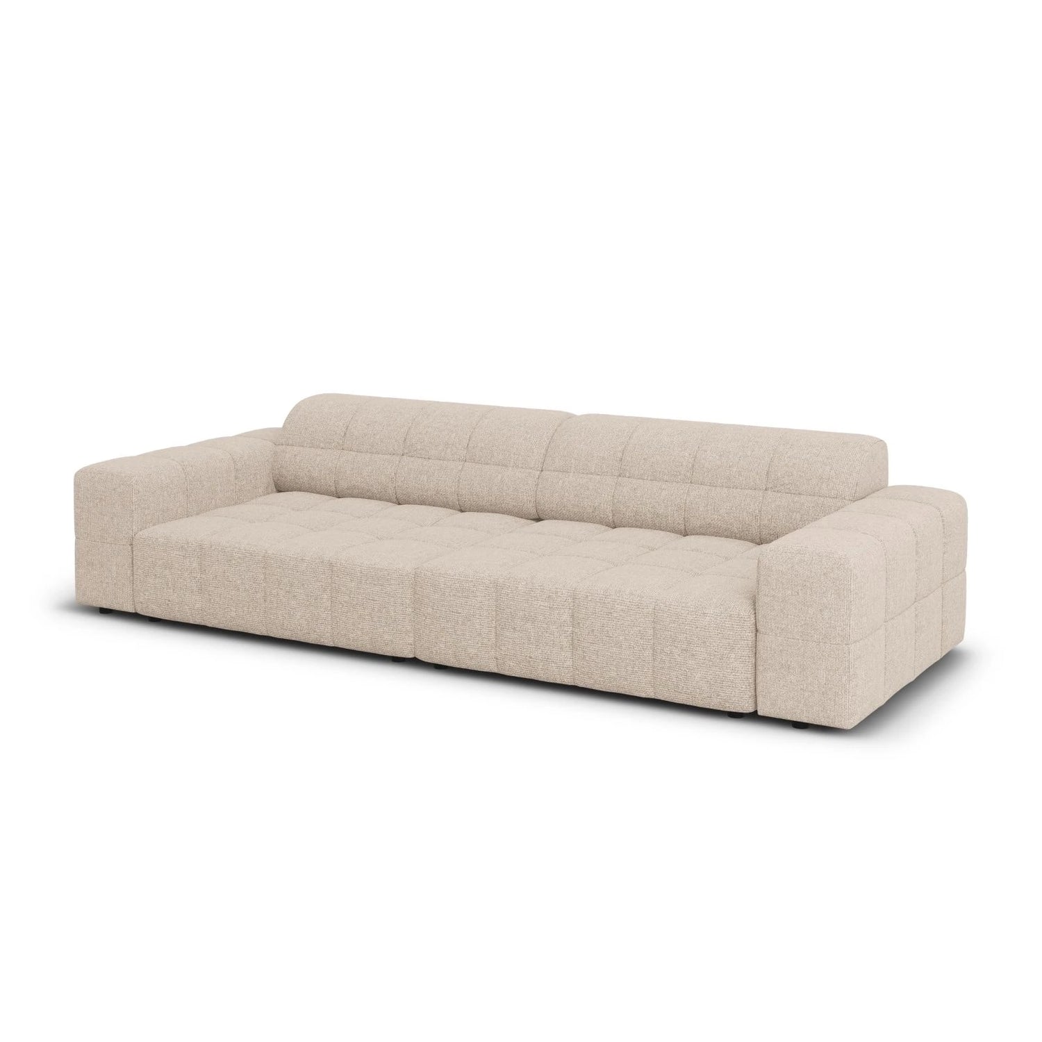Jennifer 4-Sitzer Sofa mit Bezug aus Chenille (Haga 30) in Beige, 244x102 cm – Bild 4