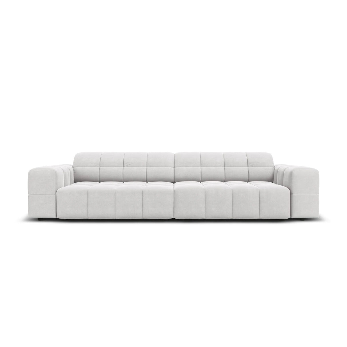 Jennifer 4-Sitzer Sofa mit Bezug aus Samt (Bluvel 03) in Silver, 244x102 cm – Bild 1