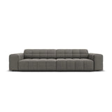 Jennifer 4-Sitzer Sofa mit Bezug aus Samt (Bluvel 13) in Hellgrau, 244x102 cm – Bild 1